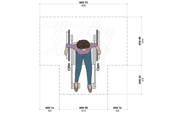 T shaped turning space