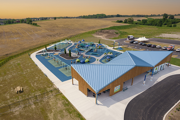 aerial view of the playground